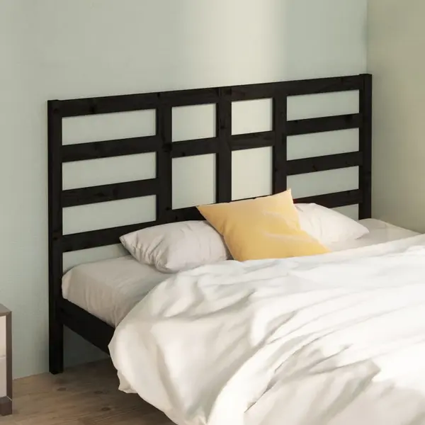 Gossi tablie de pat, negru, 166x4x104 cm, lemn masiv de pin