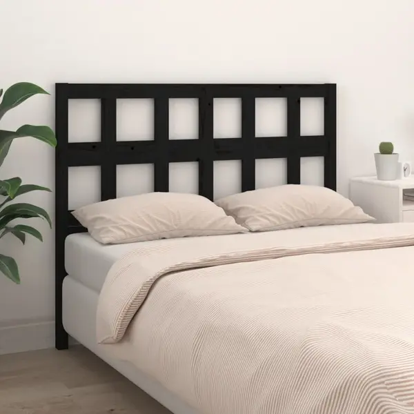 Gossi tablie de pat, negru, 185,5x4x100 cm, lemn masiv de pin
