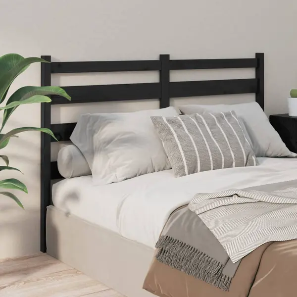 Gossi tablie de pat, negru, 186x4x100 cm, lemn masiv de pin