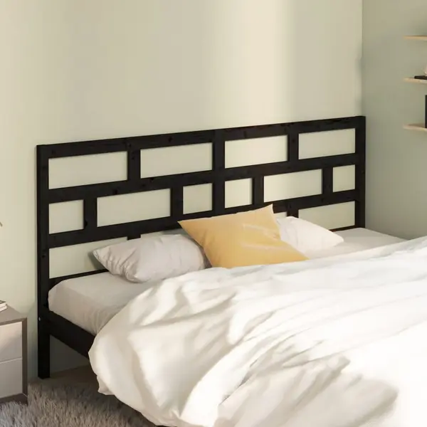 Gossi tablie de pat, negru, 206x4x100 cm, lemn masiv de pin