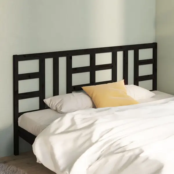 Gossi tablie de pat, negru, 206x4x100 cm, lemn masiv de pin