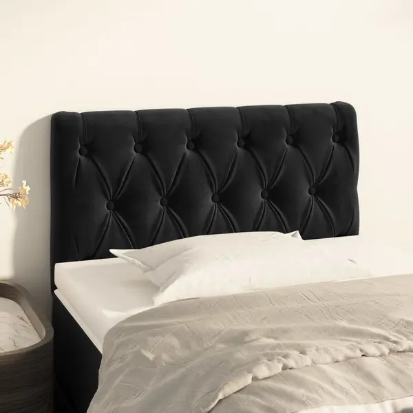 Gossi tablie de pat, negru, 80x7x78/88 cm, catifea