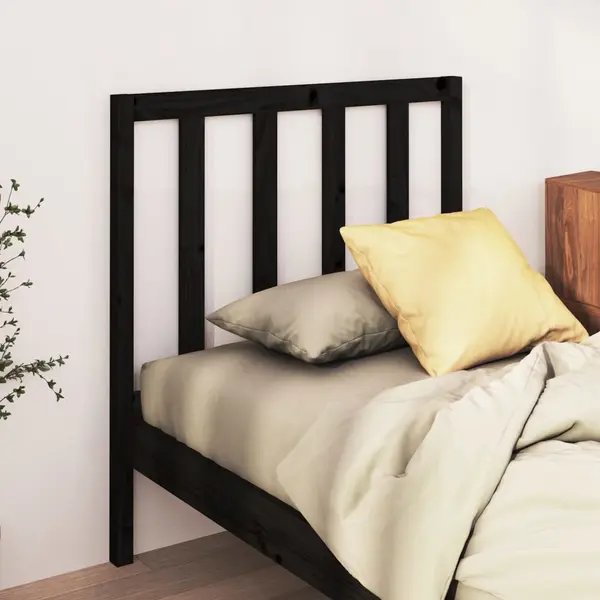 Gossi tablie de pat, negru, 81x4x100 cm, lemn masiv de pin
