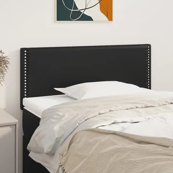 Gossi tablie de pat, negru, 90x5x78/88 cm, piele ecologica