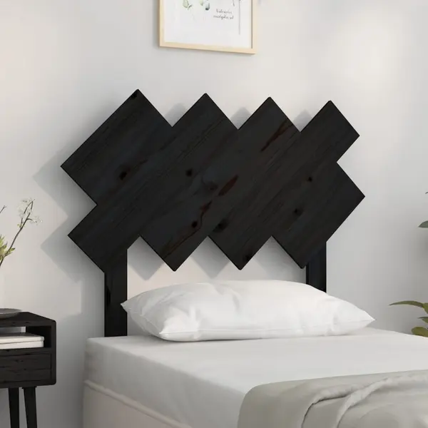 Gossi tablie de pat, negru, 92x3x81 cm, lemn masiv de pin
