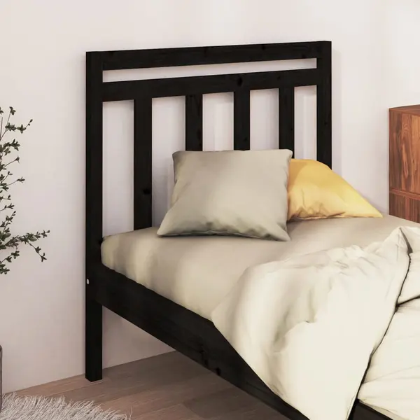 Gossi tablie de pat, negru, 95x4x100 cm, lemn masiv de pin