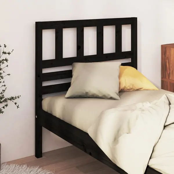 Gossi tablie de pat, negru, 96x4x100 cm, lemn masiv de pin