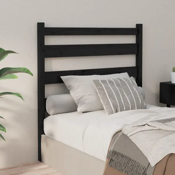 Gossi tablie de pat, negru, 96x4x100 cm, lemn masiv de pin