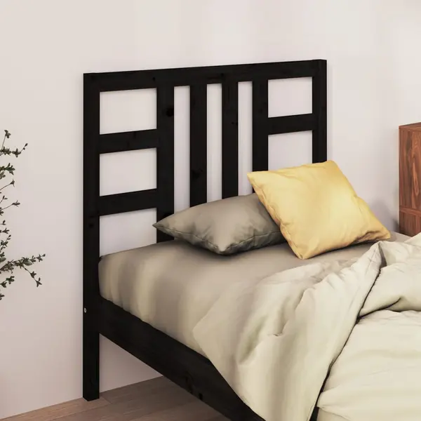 Gossi tablie de pat, negru, 96x4x100 cm, lemn masiv de pin