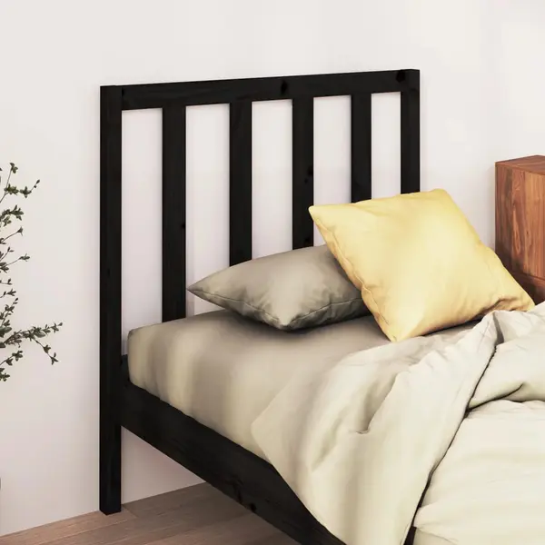 Gossi tablie de pat, negru, 96x4x100 cm, lemn masiv de pin
