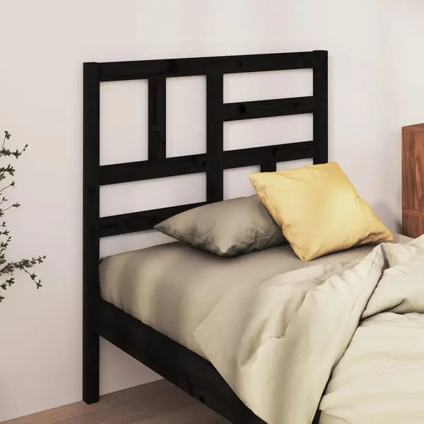 Gossi tablie de pat, negru, 96x4x104 cm, lemn masiv de pin