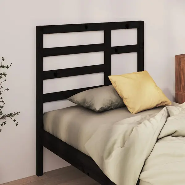 Gossi tablie de pat, negru, 96x4x104 cm, lemn masiv de pin