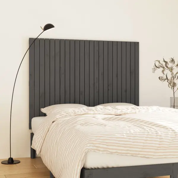 Gossi tablie de pat pentru perete, gri, 146,5x3x110 cm lemn masiv pin