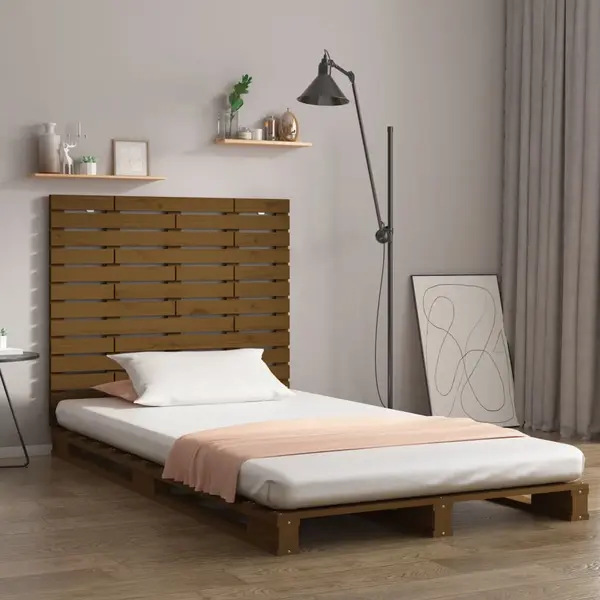 Gossi tablie de pat pentru perete, maro miere, 106x3x91,5 cm lemn pin
