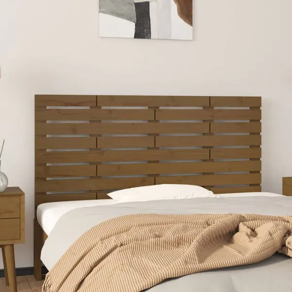 Gossi tablie de pat pentru perete, maro miere, 126x3x63 cm, lemn pin