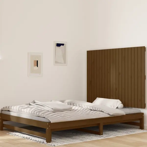 Gossi tablie de pat pentru perete, maro miere, 127,5x3x90 cm
