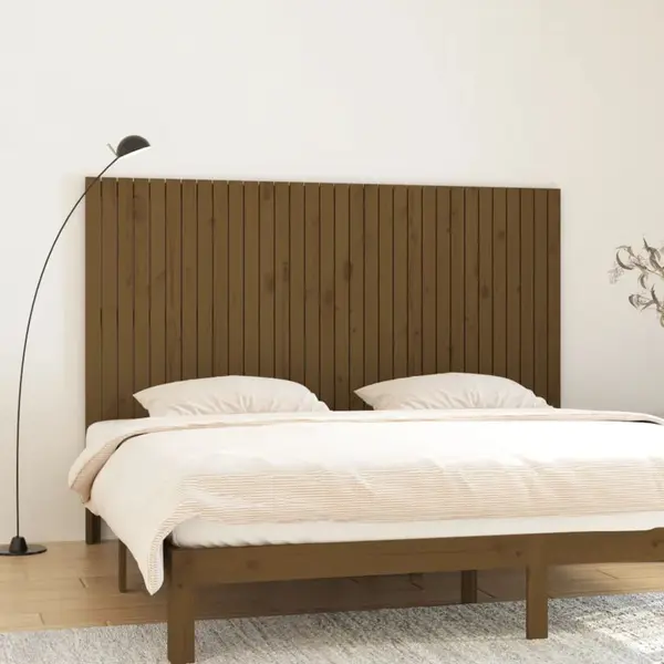 Gossi tablie de pat pentru perete, maro miere, 204x3x110 cm, lemn pin