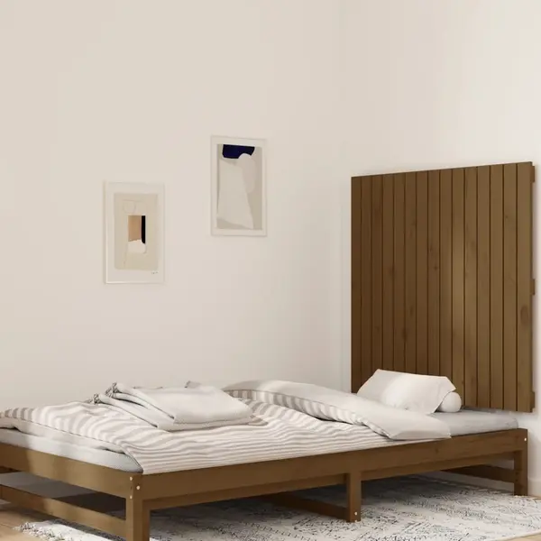 Gossi tablie de pat pentru perete, maro miere, 95,5x3x90 cm