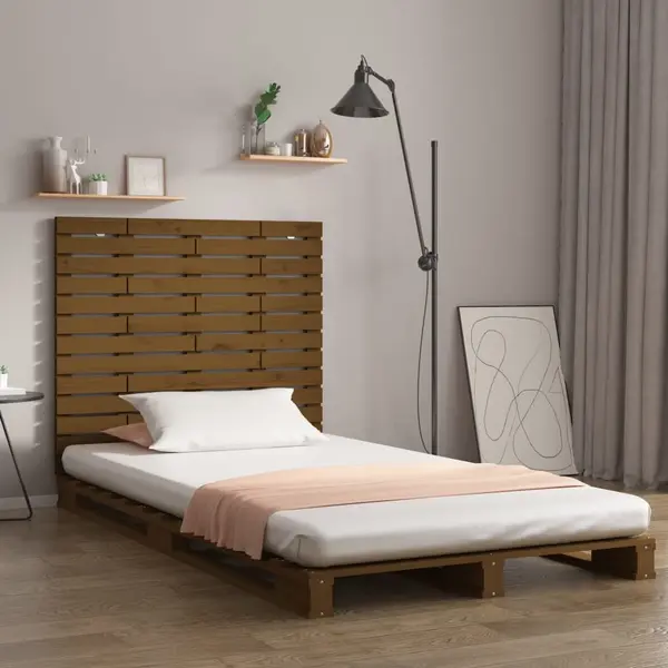 Gossi tablie de pat pentru perete, maro miere, 96x3x91,5 cm, lemn pin