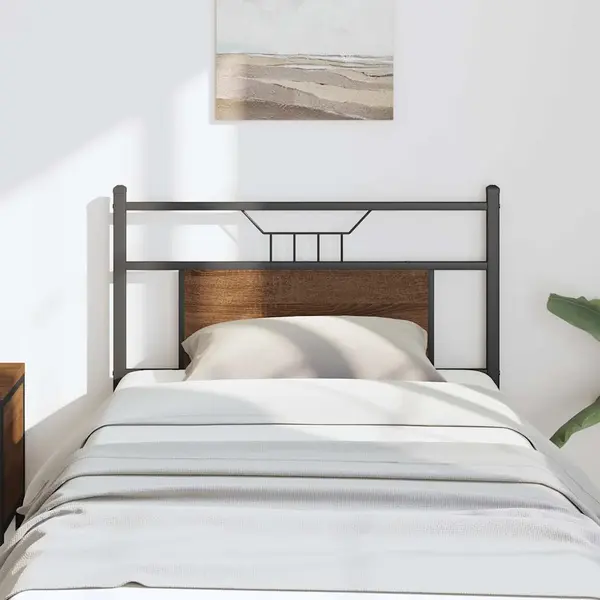 Gossi tablie de pat, stejar maro, 80 cm, lemn prelucrat si otel
