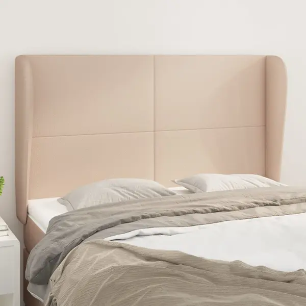 Gossi tablie pat cu aripioare cappuccino 147x23x118/128 cm piele eco