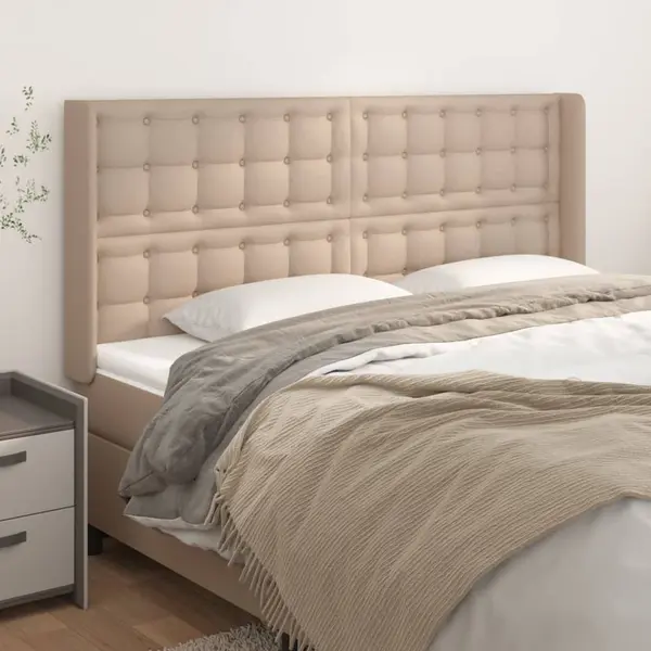 Gossi tablie pat cu aripioare cappuccino 163x16x118/128 cm piele eco