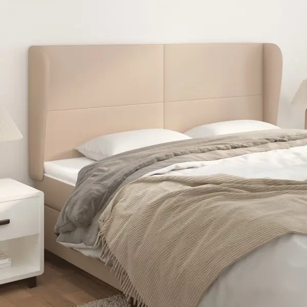 Gossi tablie pat cu aripioare cappuccino 183x23x118/128 cm piele eco