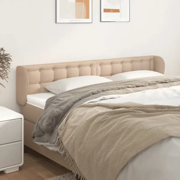Gossi tablie pat cu aripioare cappuccino 183x23x78/88 cm piele eco