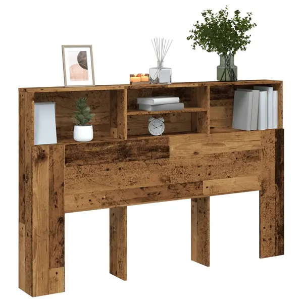 Gossi tablie pat cu dulap, lemn vechi 160x19x103,5 cm lemn prelucrat