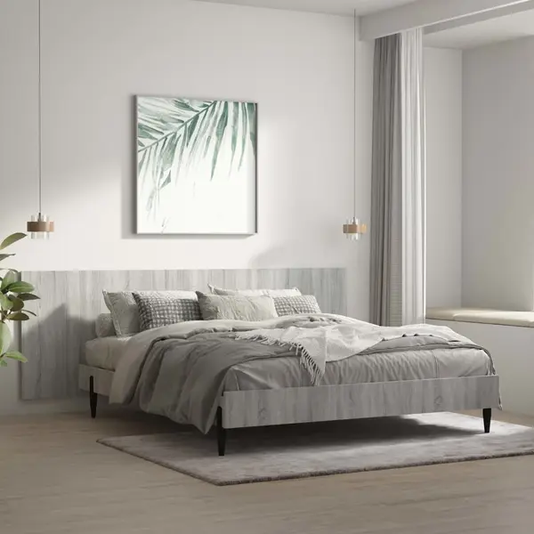 Gossi tablie pat de perete, gri sonoma, 240x1,5x80 cm, lemn compozit