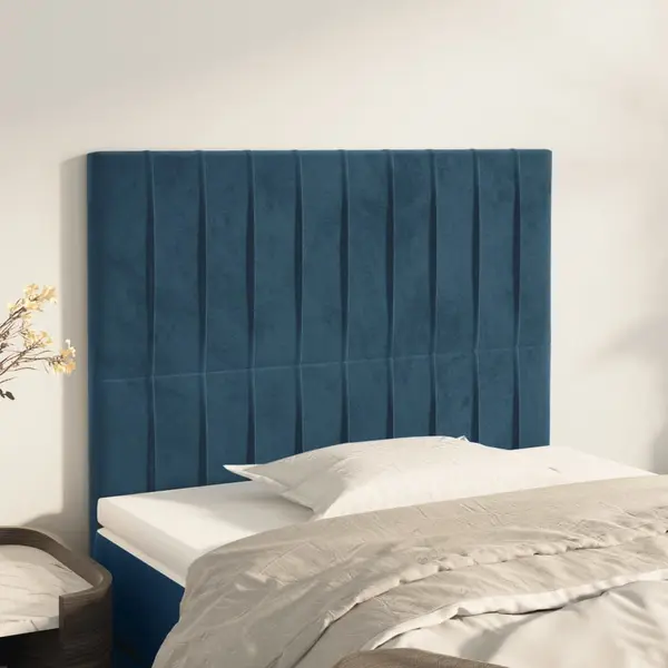 Gossi tablii de pat, 2 buc, albastru inchis, 100x5x78/88 cm, catifea