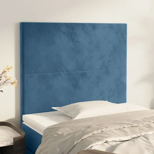Gossi tablii de pat, 2 buc, albastru inchis, 90x5x78/88 cm, catifea