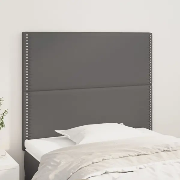 Gossi tablii de pat, 2 buc, gri, 100x5x78/88 cm, piele ecologica