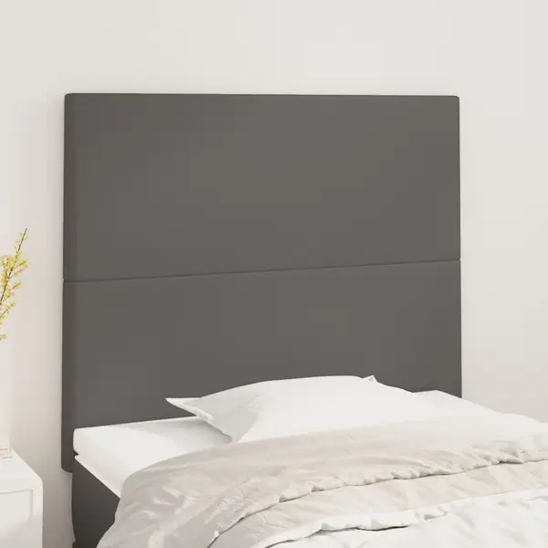 Gossi tablii de pat, 2 buc, gri, 80x5x78/88 cm, piele ecologica