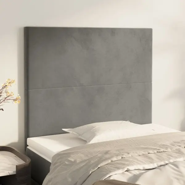 Gossi tablii de pat, 2 buc, gri deschis, 80x5x78/88 cm, catifea