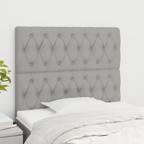 Gossi tablii de pat, 2 buc, gri deschis, 90x7x78/88 cm, textil