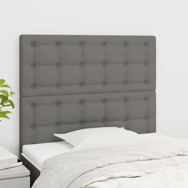 Gossi tablii de pat, 2 buc, gri inchis, 100x5x78/88 cm, textil