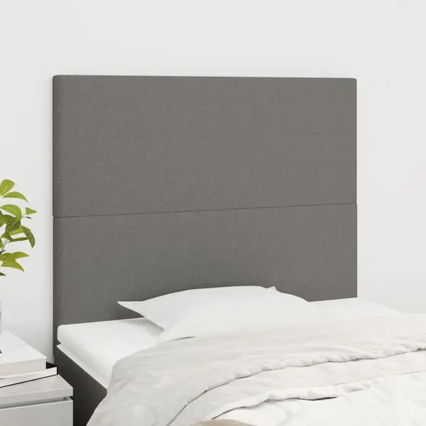 Gossi tablii de pat, 2 buc, gri inchis, 80x5x78/88 cm, textil