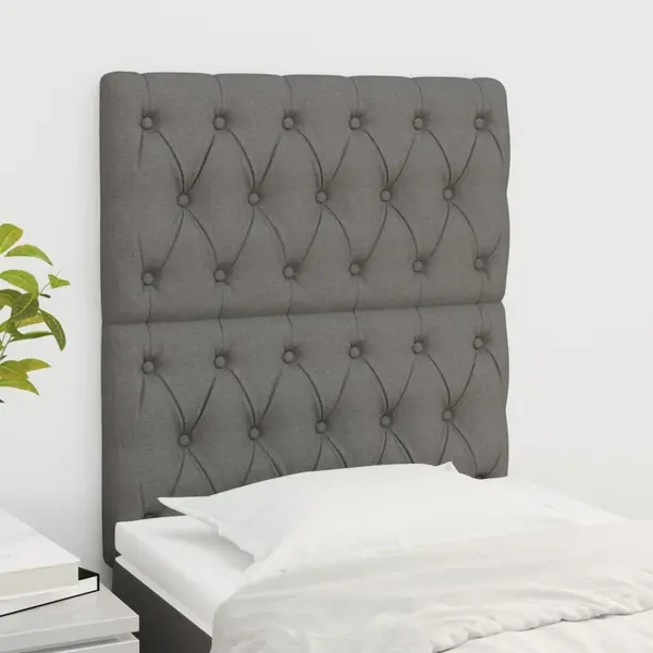 Gossi tablii de pat, 2 buc, gri inchis, 80x7x78/88 cm, textil