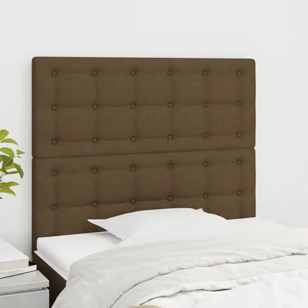 Gossi tablii de pat, 2 buc, maro inchis, 80x5x78/88 cm, textil