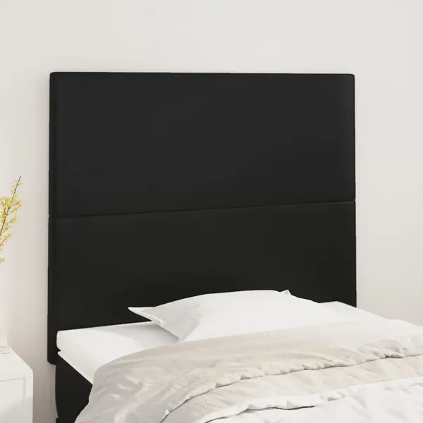 Gossi tablii de pat, 2 buc, negru, 100x5x78/88 cm, piele ecologica