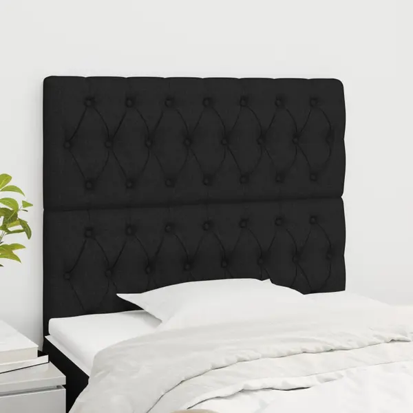Gossi tablii de pat, 2 buc, negru, 100x7x78/88 cm, textil