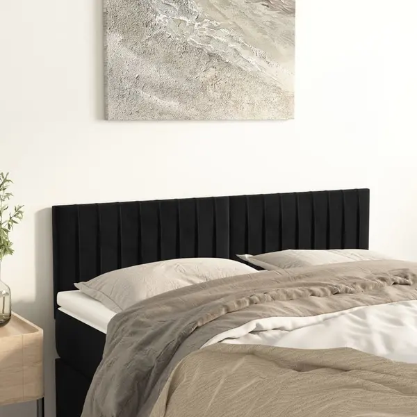Gossi tablii de pat, 2 buc., negru, 72x5x78/88 cm, catifea