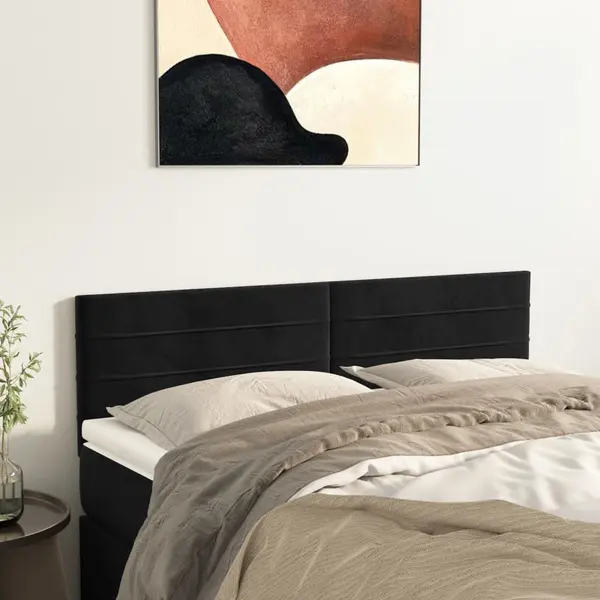 Gossi tablii de pat, 2 buc., negru, 72x5x78/88 cm, catifea
