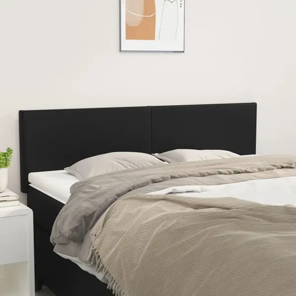 Gossi tablii de pat, 2 buc., negru, 72x5x78/88 cm, piele ecologica