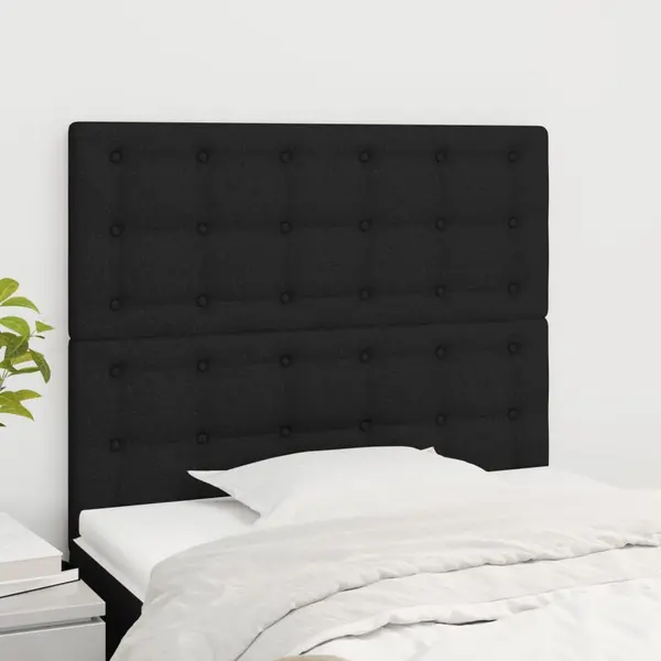 Gossi tablii de pat, 2 buc, negru, 80x5x78/88 cm, textil