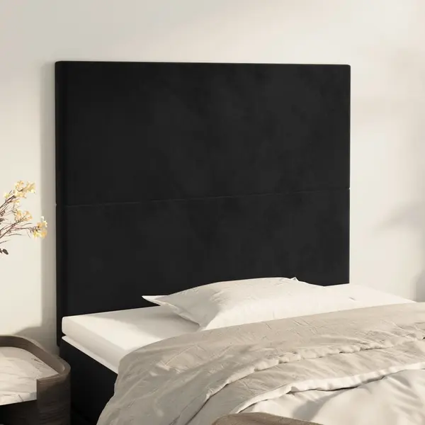 Gossi tablii de pat, 2 buc, negru, 90x5x78/88 cm, catifea