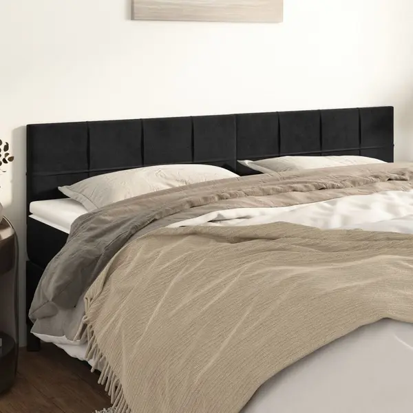 Gossi tablii de pat, 2 buc, negru, 90x5x78/88 cm, catifea