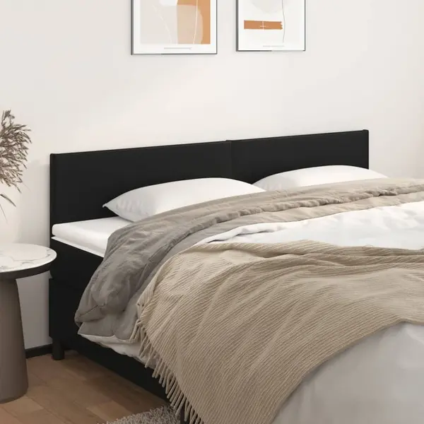 Gossi tablii de pat, 2 buc, negru, 90x5x78/88 cm, piele ecologica