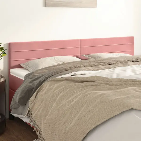 Gossi tablii de pat, 2 buc, roz, 80x5x78/88 cm, catifea